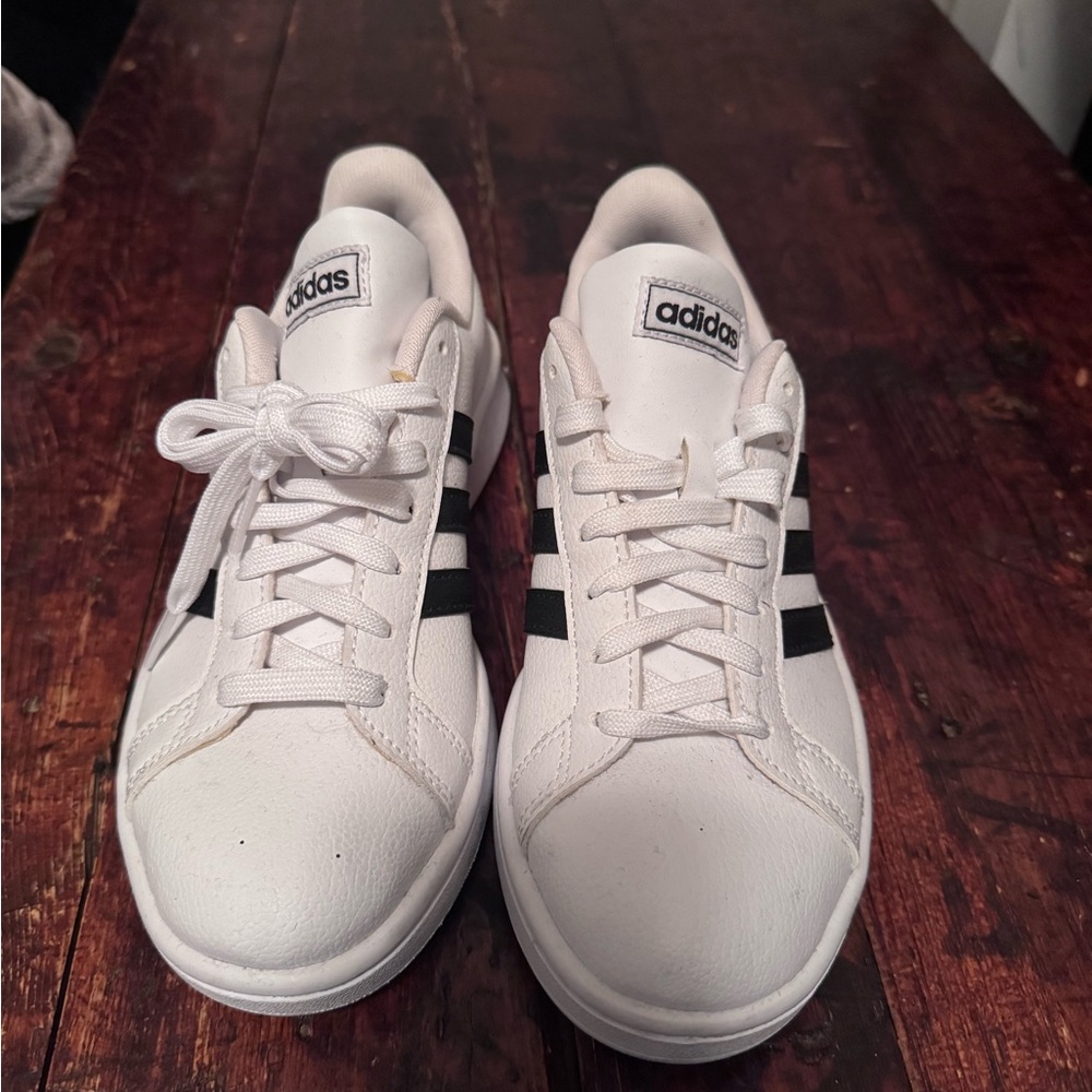 Adidas Cloudform White Sneakers with Black Accents